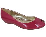 PATENT PEEP TOE FLAT