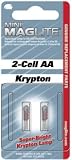 Mag Instrument LM2A001 Replacement Lamp for AA Mini MagLite, 2-Pack