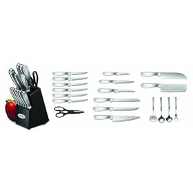 Ginsu 4846 20-Piece Stainless Steel Knife Set with Block