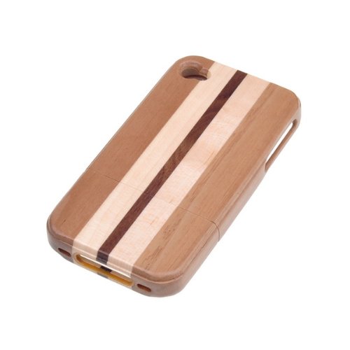 BestDealUSA Wooden With two stripes Hard Case Cover For iPhone 4 4G 4S
