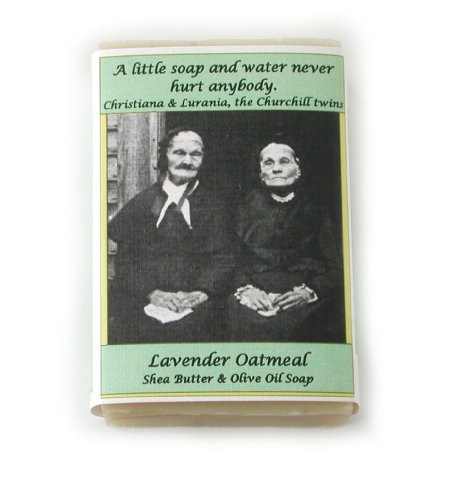 Shea Butter Olive Oil Handcrafted All Natural Body Scrub Soap, Lavender Oatmeal 4-oz Bar (Pack of 3)