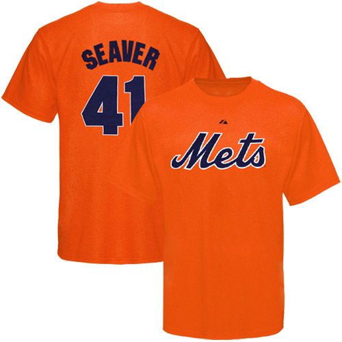Majestic New York Mets #41 Tom Seaver Orange Player T-Shirt (XX-Large)