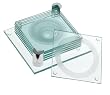 Global Decor Circle Pattern Glass Coasters and Stand, Set of 6