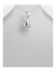 Ladybug Pendant Necklace In 92.5 Sterling Silver