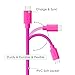 OKRAY 3 Pack 3.3ft High Speed Durable PVC Micro USB 2.0 Charging sync Data Cable Cord for Android, Samsung Galaxy S6, HTC, LG, Sony, NOKIA, Xbox One, Motorola, Google Nexus (Black White Hot Pink)