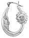 Sterling Silver High Polished Small Sun and Moon Earring