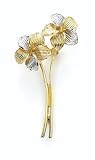 14K 2T Two Flowers Pin - GHES1895