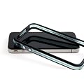 Schutzh�lle f�r iPhone 4 GLOWING DARK (fluoreszierend leuchtend)...:::BLAU-TRANSPARENT - SCHWARZ:::... mit METALLBUTTON von HORNY PROTECTORS�