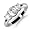 0.75 Carat Round Cut 3-Stone Diamond 14K White Gold Engagement Ring