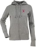 Washington State Womens Zip Front Hoody Sweatshirt (Grey)