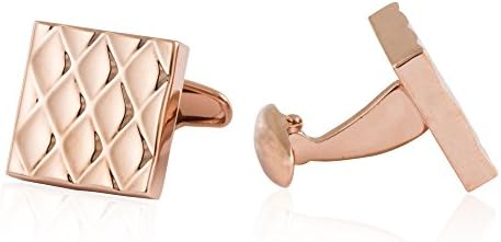 Quilted Metallic Rose Gold Cufflinks by Cuff-Daddy
