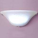 Exciting Lighting EZ3000 Battery Powered Half Moon White Frosted Glass LED Wall Sconce, White Frosted