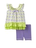 Little Lass Baby girls Infant 2 Piece Ikat Bike Short Set Lime 18 Months