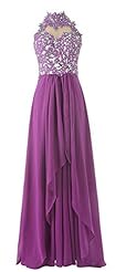 High-Neck Chiffon Backless Evening Dress/Bridesmaid Dress/Prom Dress/Party Dress 