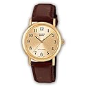 Casio - MTP-1261Q-9B1EF - Montre Homme - Quartz Analogique - Cadran Doré - Barcelet Marron