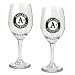 Oakland A's 2-Piece Wine Glass Set  (Primary Logo)