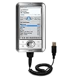 Search : Coiled Power Hot Sync and Charge USB Data Cable w/ Tip Exchange for the PalmOne LifeDrive - Gomadic Brand