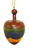 Vintage Striped Spinning Top Toy Christmas Ornament