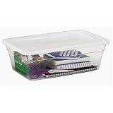 Rubbermaid 1.5 Gallon Shoebox 12-Pack, Clear with White Lid # 2217