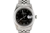 Rolex Mens Stainless Steel Datejust Black Dial Jubilee Band