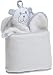Trend Lab Oval Bath Bag in Blue Trim, Plus Hooded Towel, Mitt and Wash Cloth Terry Velour