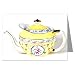 Antique Royal Danube 1886 Yellow Teapot Notecard Set