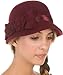 Sakkas Vivian Vintage Style 100% Wool Cloche Bell Hat with Flower Accent