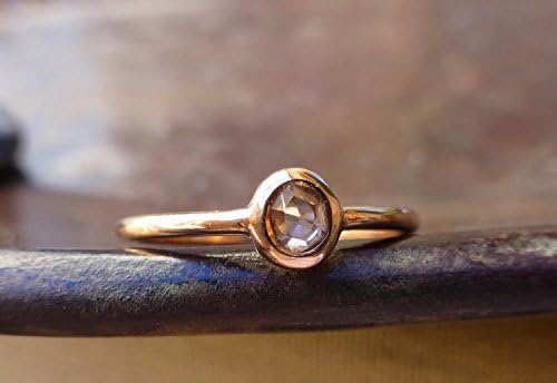 Rose cut diamond ring. 14k rose gold ring with rose cut diamond.