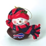 Pack of 2 NFL Buffalo Bills Musical Light-up Snowman Christmas Ornaments 2.75"