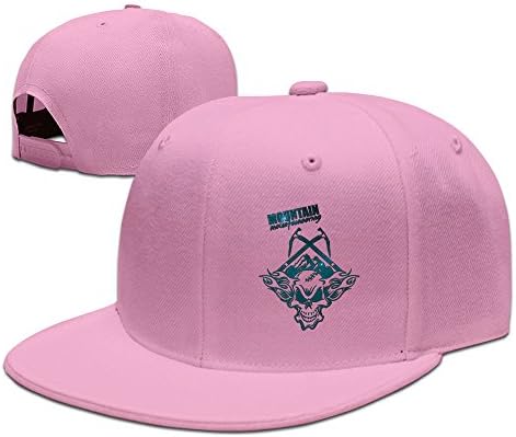 RUUYIIP Men' S Mountaineering Skull Wing Flying Mountain Star Snapback Cap Pink One Size