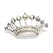Valdler Fashion Jewelry Silver Tone Rhinestone Bling Crystal Crown Brooch Pin