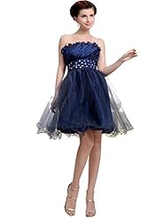Strapless Cocktail Above the Knee Organza/Taffeta  Dress