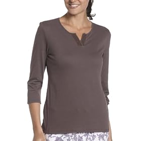 Nautica Sleepwear Women's Solid 3/4 Sleeve Jersey Knit Tee - 930263