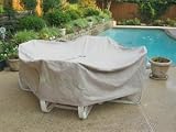 Oval Patio Table / Chair Covers: 98 x 72 x 25 Khaki - B001RV51WI