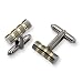 Gold Accented Brushed Titanium Cuff Links