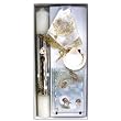 Baptismal Gift Set in Spanish with Missal, Rosary, 2x12" Large Sculpture Candle, Handkerchief, and Shell (Bautizo Set de Regalo)