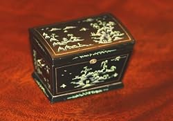 Miniature Artisan Handpainted Wood Chest with Drawer