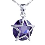 Pugster Star Purple Swarovski Crystal Pendant Necklace