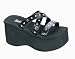 3 1/2 Inch Hot Gothic Studded Sandal Goth Shoes Black Studs Demonia