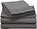 Clara Clark Premier 1800 Series 4pc Bed Sheet Set - Queen, Charcoal Gray, Hypoallergenic, Deep Pocket