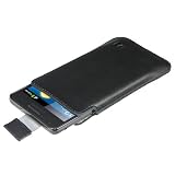 igadgitz Nero Vera Pelle Pouch Custodia Case Cover Protezione per Samsung Galaxy S 2 S2 II i9100 Android Smartphone Mobile Telefonodi iGadgitz