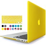 iBenzer&reg; - 2 in 1 Multi colors Soft-Touch Plastic Hard Case Cover & Keyboard Cover for Macbook Air 13'', Yellow MMA13YW+1