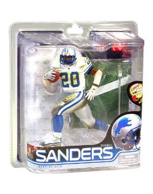 McFarlane Toys NFL Sports Picks Series 28 Action Figure Barry Sanders (Detroit Lions) White Jersey with Mud Bronze Collector Level Chase