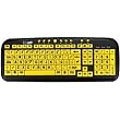 New and Improved: EZsee by DC USB Wired Large Print Spanish Latin American Keyboard - Yellow Keys with Black Jumbo Large Letters for Low Vision, Dim Lighted Areas