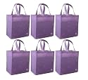 Reusable Grocery Tote Bag Lavander 6 Pack