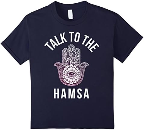 Kids Talk To The Hamsa T-shirt Yoga Lover Vintage Tee Shirt 4 Navy