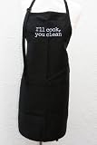 Black I'll Cook, You Clean Embroidered Apron