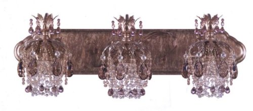 41PPv%2BPQuDL Schonbek 1256 56LA Rondelle 3 Light Bath Vanity Light in Ancient Gold with Light Amethyst crystal