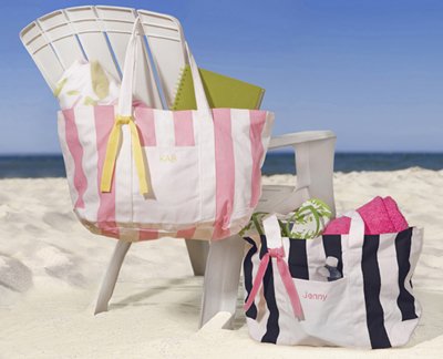 Candy Striped Tote Bag