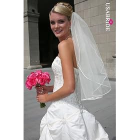 Satin Corded Edge Veil - 2 Layer - This edging style is smooth and shiny like satin.